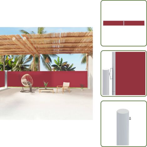 Toldo de privacidad - vidaXL Toldo lateral retráctil rojo 160x1200 cm - Toldo automático