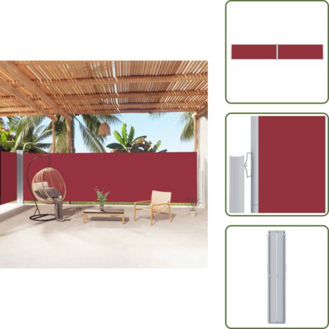Toldo de privacidad - vidaXL Toldo lateral retráctil rojo 180x1000 cm - Toldo automático