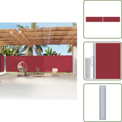 Toldo de privacidad - vidaXL Toldo lateral retráctil rojo 200x1200 cm - Toldo automático