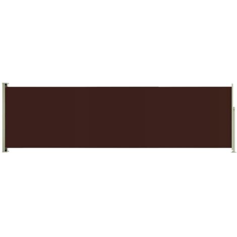 Toldo de protección lateral retráctil para patio, jardín, terraza, balcón, protección visual, 180 x 600 cm, marrón 020007345