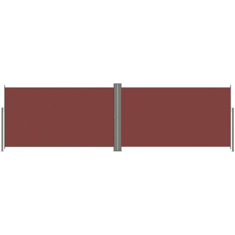 Toldo de protección lateral retráctil para patio, jardín, terraza, balcón, protección visual, 180 x 600 cm, marrón 020007418