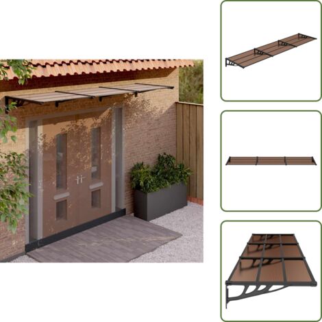 Toldo de puerta - vidaXL Marquesina de puerta policarbonato negro 358,5x90 cm - Marquesina de policarbonato