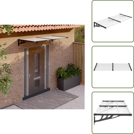 Toldo de puerta - vidaXL Marquesina puerta policarbonato negro y transparente 199x90 cm - Marquesina de policarbonato
