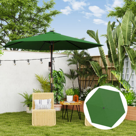Toldo de Recambio de Sombrilla de 3 m Toldo de Repuesto para Sombrilla con Ventilación Superior Protección UV 30+ Verde