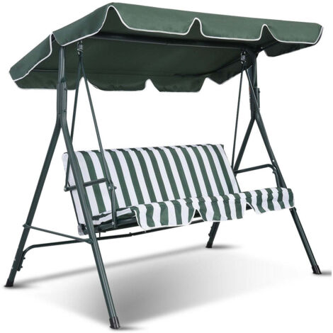 Toldo de recambio para columpio impermeable dimensiones 168 x 114 cm fácil de limpiar resistente a los rayos UV poliéster verde 200014371