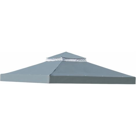 Toldo de repuesto impermeable para cenador exterior - 300 x 300 cm, techo sombreado, refugio de jardín, pérgola resistente.