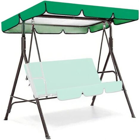 Toldo de repuesto para columpio de 2/3 plazas, cubierta superior de repuesto para columpio de tela Oxford impermeable, cubierta para porche para patio exterior, jardín o parque (solo toldo), vertical,