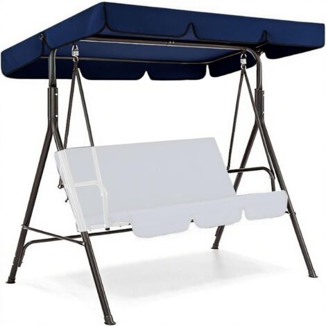 Toldo de repuesto para columpio de patio 2 y 3, cubierta impermeable para columpio de porche, cubierta impermeable con protección UV para patio, jardín y exteriores, azul, 64.5 x 45 x 6 pulgadas