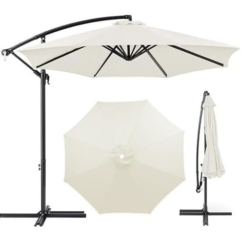 Toldo de repuesto para sombrilla, cubierta de jardín de 7 pies/9 pies/10 pies, toldo lavable para patio (rojo, 9 pies 8 varillas) (beige, 9 pies 6 varillas)