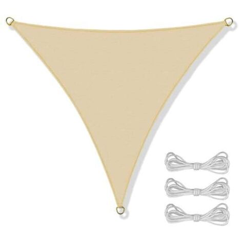 Toldo de sombra - resistente al agua - triángulo - 3,6x3,6x3,6 m - beige