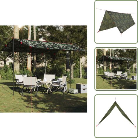 Toldo de suelo - vidaXL Lona de camping impermeable camuflaje 406x306 cm - Toldo camuflaje