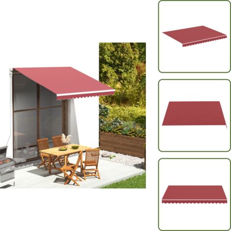 Toldo de terraza - vidaXL Tela de repuesto para toldo rojo burdeos 3x2,5 m - Toldo de jardín rojo burdeos