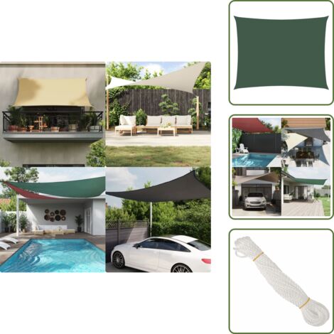 Toldo de terraza - vidaXL Toldo de vela rectangular tela Oxford verde oscuro 2,5x3,5 m - Toldo de parque infantil