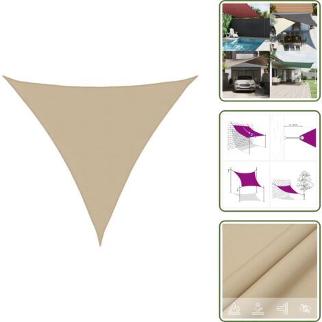 Toldo de terraza - vidaXL Toldo de vela triangular tela Oxford beige 4x4x4 m - Toldo de balcón