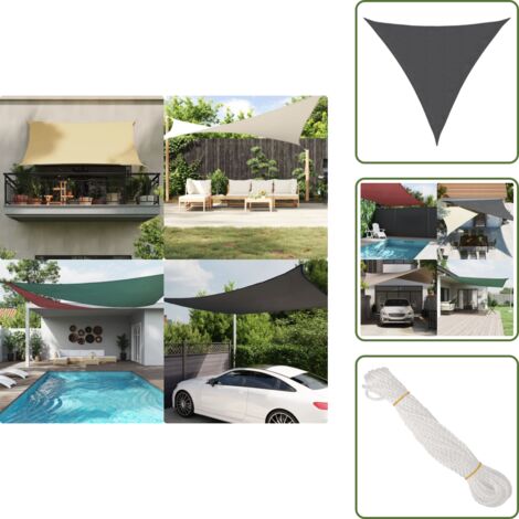 Toldo de terraza - vidaXL Toldo de vela triangular tela Oxford gris antracita 3x3x3 m - Toldo de balcón