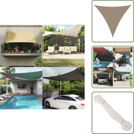 Toldo de terraza - vidaXL Toldo de vela triangular tela Oxford gris taupe 3x3x3 m - Toldo de balcón