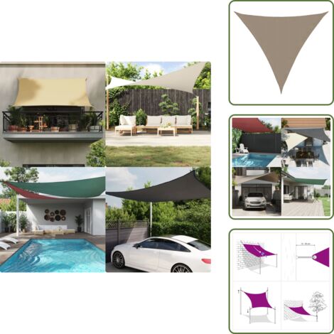 Toldo de terraza - vidaXL Toldo de vela triangular tela Oxford gris taupe 4x4x4 m - Toldo de balcón