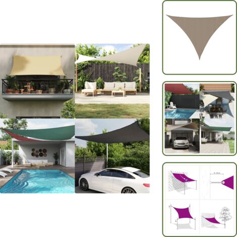 Toldo de terraza - vidaXL Toldo de vela triangular tela Oxford gris taupe 5x7x7 m - Toldo de balcón