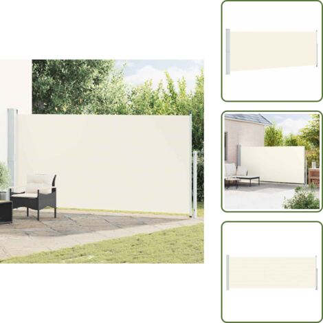 Toldo de terraza - vidaXL Toldo lateral retráctil de jardín crema 180x500 cm - Toldo de balcón