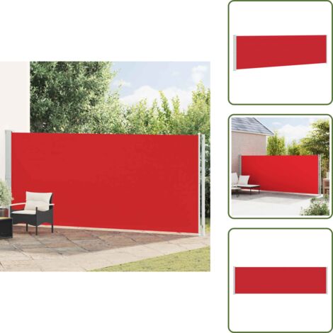 Toldo de terraza - vidaXL Toldo lateral retráctil de jardín rojo 180x600 cm - Toldo de balcón