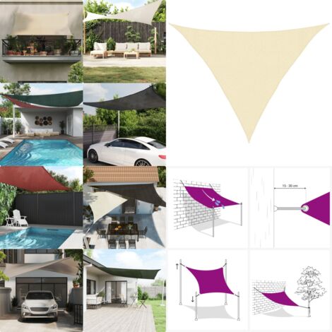 Toldo de vela crema HDPE 160 g/m² 3x3x4,2 m - Sombrilla crema - Sombrilla triangular