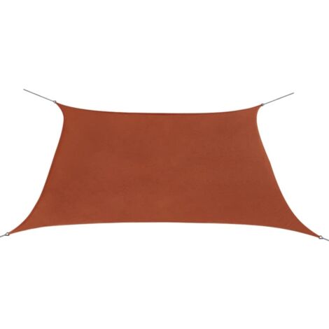 Toldo de vela cuadrado tela Oxford 3,6x3,6 m terracota