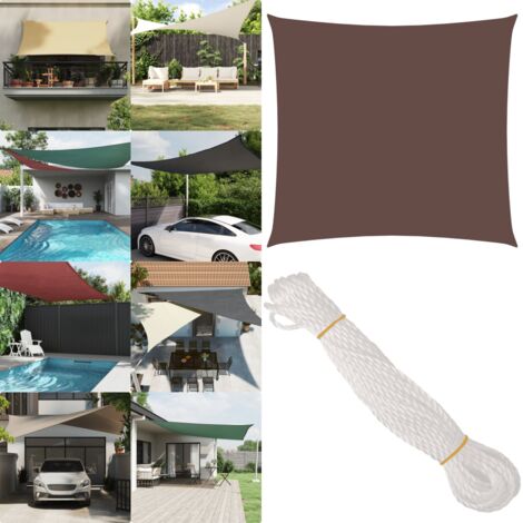 Toldo de vela cuadrado tela Oxford marrón 4x4 m - Toldo de vela - Toldo de jardín