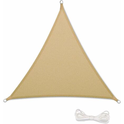 Toldo de vela de sombra de 2x2x2m, toldo impermeable para Patio y cubierta, parasol de jardín, protección UV 90% con arena de cuerda Triangular libre