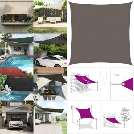 Toldo de vela gris antracita HDPE 160 g/m² 3x3 m - Sombrilla HDPE - Sombrilla exterior