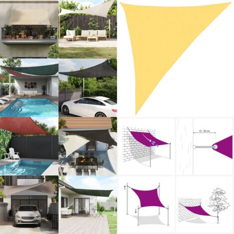 Toldo de vela HDPE beige 160 g/m² 3x4x5 m - Sombrilla triangular - Protección solar