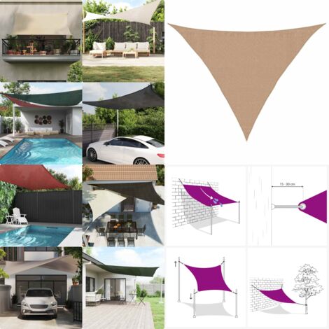 Toldo de vela HDPE gris taupe 160 g/m² 3,5x3,5x4,9 m - Sombrilla solar - Sombrilla para jardín