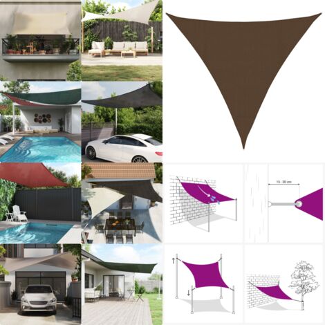 Toldo de vela HDPE marrón 160 g/m² 4x4x4 m - Toldo HDPE - Toldo para jardín