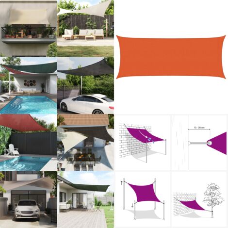 Toldo de vela HDPE naranja 160 g/m² 2x4,5 m - Toldo hdpe - Toldo para jardín