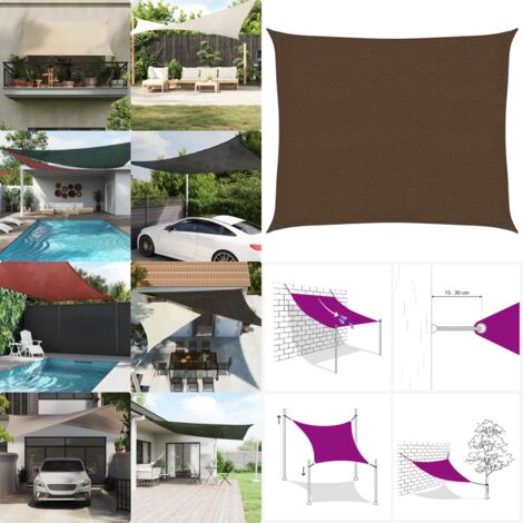 Toldo de vela marrón HDPE 160 g/m² 2,5x3 m - Toldo HDPE - Toldo para jardín