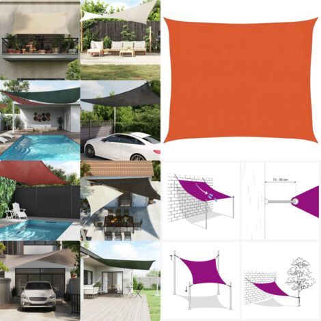 Toldo de vela naranja HDPE 160 g/m² 2,5x3 m - Toldo HDPE - Toldo para jardín