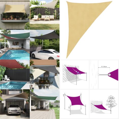 Toldo de vela poliéster oxford 100% arena 4x5x6,4 m - Toldo de vela - Toldo de arena