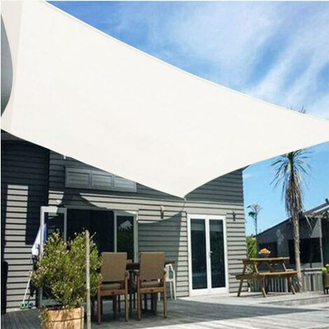 MINKUROW Toldo de Vela Rectangular, 5x5m, Techo de Sombrilla de HDPE, Dispensador de Sombra, Protección UV Transpirable para Exteriores, Jardín, Terraza, Balcón, Color Beige