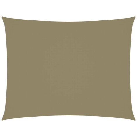 Toldo de vela rectangular de tela oxford beige 2,5x3,5 m