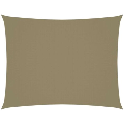 Toldo de vela rectangular de tela oxford beige 4x5 m