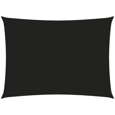 Toldo de vela rectangular de tela oxford negro 2,5x4 m