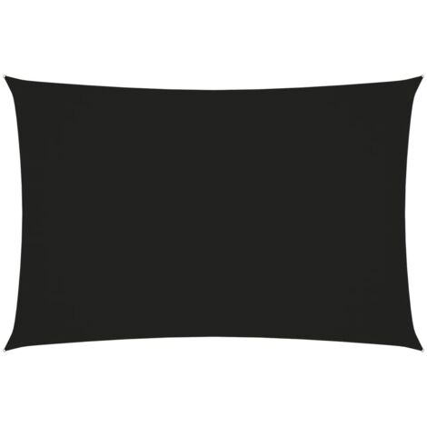 Toldo de vela rectangular de tela oxford negro 2x4,5 m