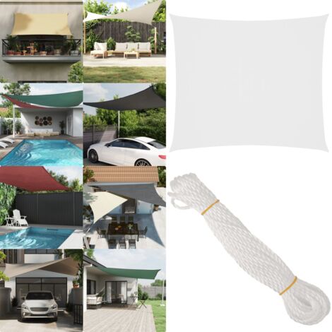 Toldo de vela rectangular tela Oxford blanco 2x2,5 m - Toldo rectangular - Toldo de jardín