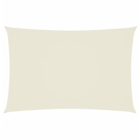 Toldo de vela rectangular tela Oxford color crema 2x4 m vidaXL