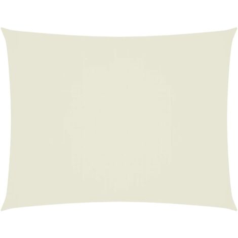 Toldo de vela rectangular tela Oxford color crema 5x6 m vidaXL
