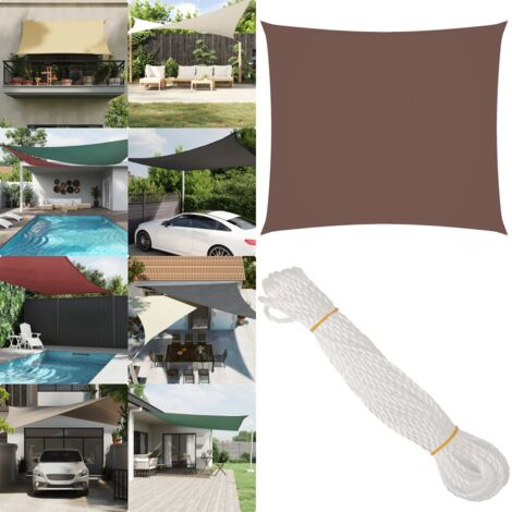 Toldo de vela rectangular tela Oxford marrón 2x2,5 m - Toldo rectangular - Toldo marrón