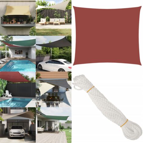 Toldo de vela rectangular tela Oxford terracota 2,5x3 m - Toldo rectangular - Toldo terracota