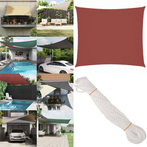 Toldo de vela rectangular tela Oxford terracota 2x2,5 m - Toldo rectangular - Toldo terracota