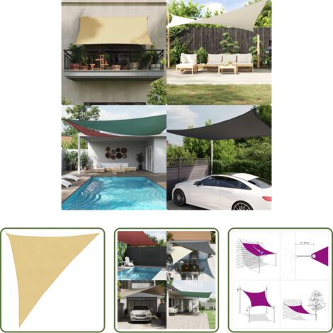 Toldo de vela -  Toldo de vela poliéster oxford 100% arena 3x4x5 m