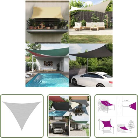 Toldo de vela -  Toldo de vela poliéster oxford 100% gris claro 3x3x4,24 m