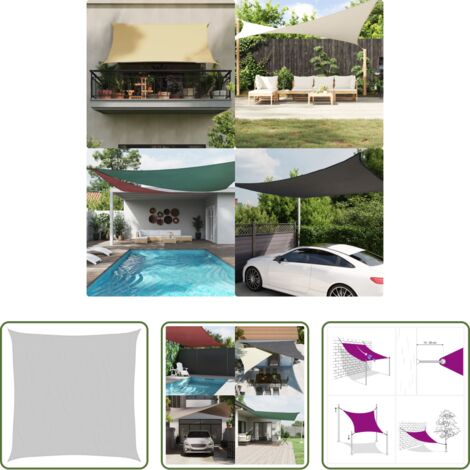 Toldo de vela -  Toldo de vela poliéster oxford 100% gris claro 7x7 m